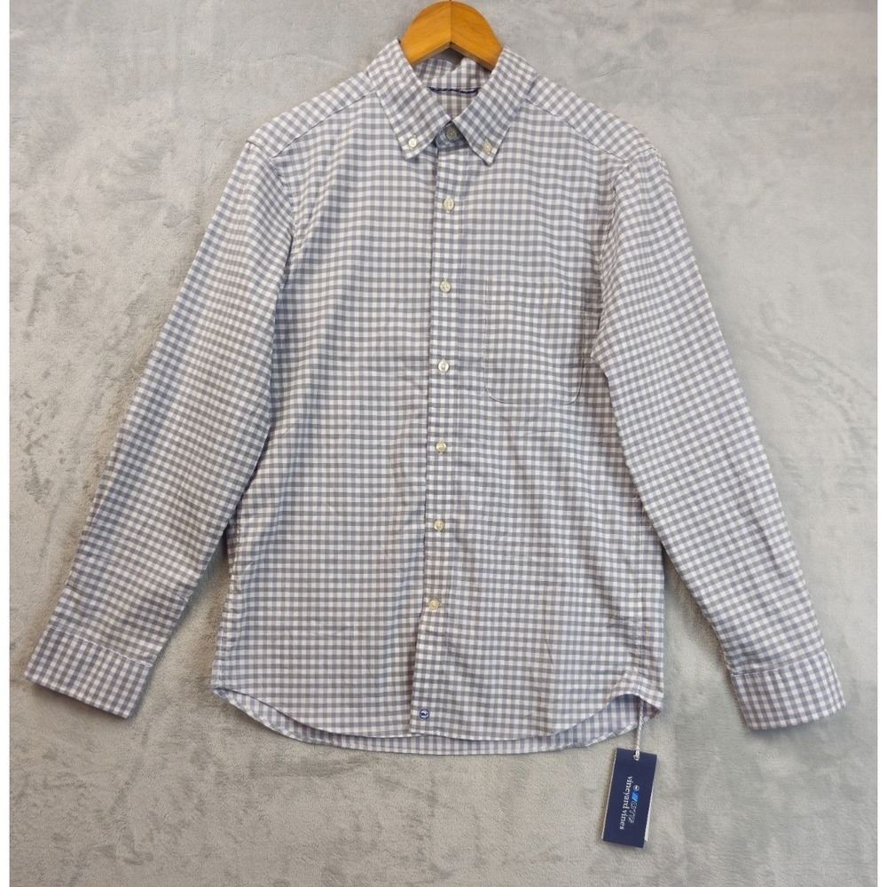 Vineyard Vines OTG Shirt Men Small Gingham Button Down Performance Cooling Brrr